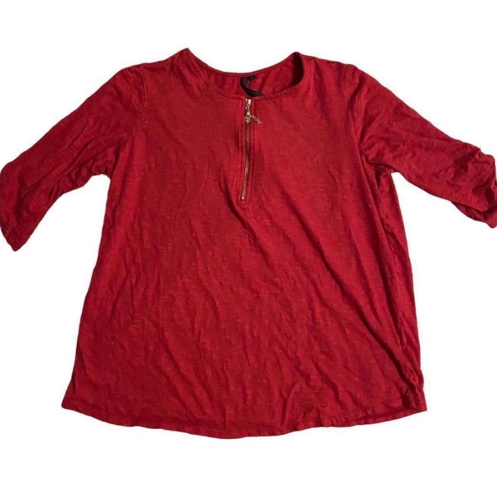 Cathy Red Top with Chain Detail